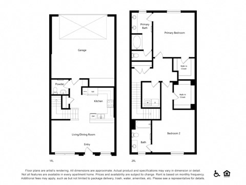 two floor plans of a house